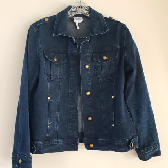 DG2 by Diane Gilman Classic Stretch Indigo Jeans Jacket - Size S - Picture 5 of 16